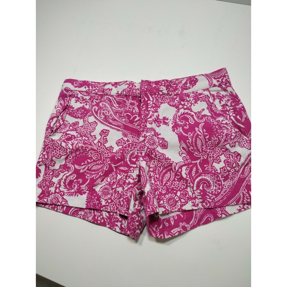 Joe Fresh Womens Shorts Size 2 Pink White Floral Paisley Booty Short @19